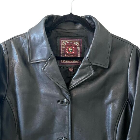 The Territory Ahead Women’s Button Front Black Leather Jacket Size L - Picture 3 of 13